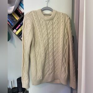 H&M White Cable knit sweater